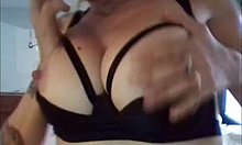 I show my big tits before rubbing my pussy with my favorite dildo this is an amateur video